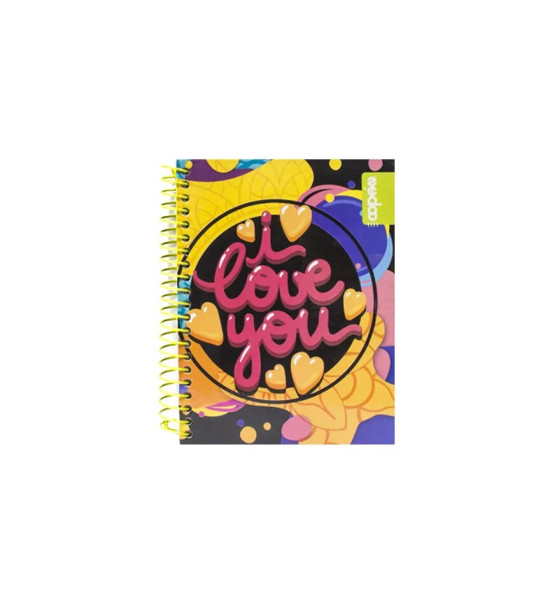 Libreta Espiral Tapa Dura, Tam. 4" x 5.25", 1 Materia, 96 hojas (192 pág.), Hojas Rayadas, Diseños Surtidos Hearts-Spring